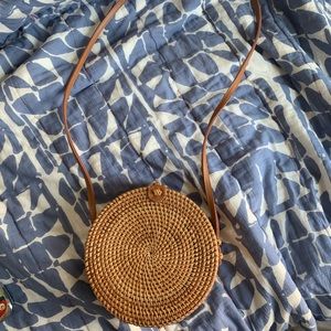 Rattan/bamboo circle bag